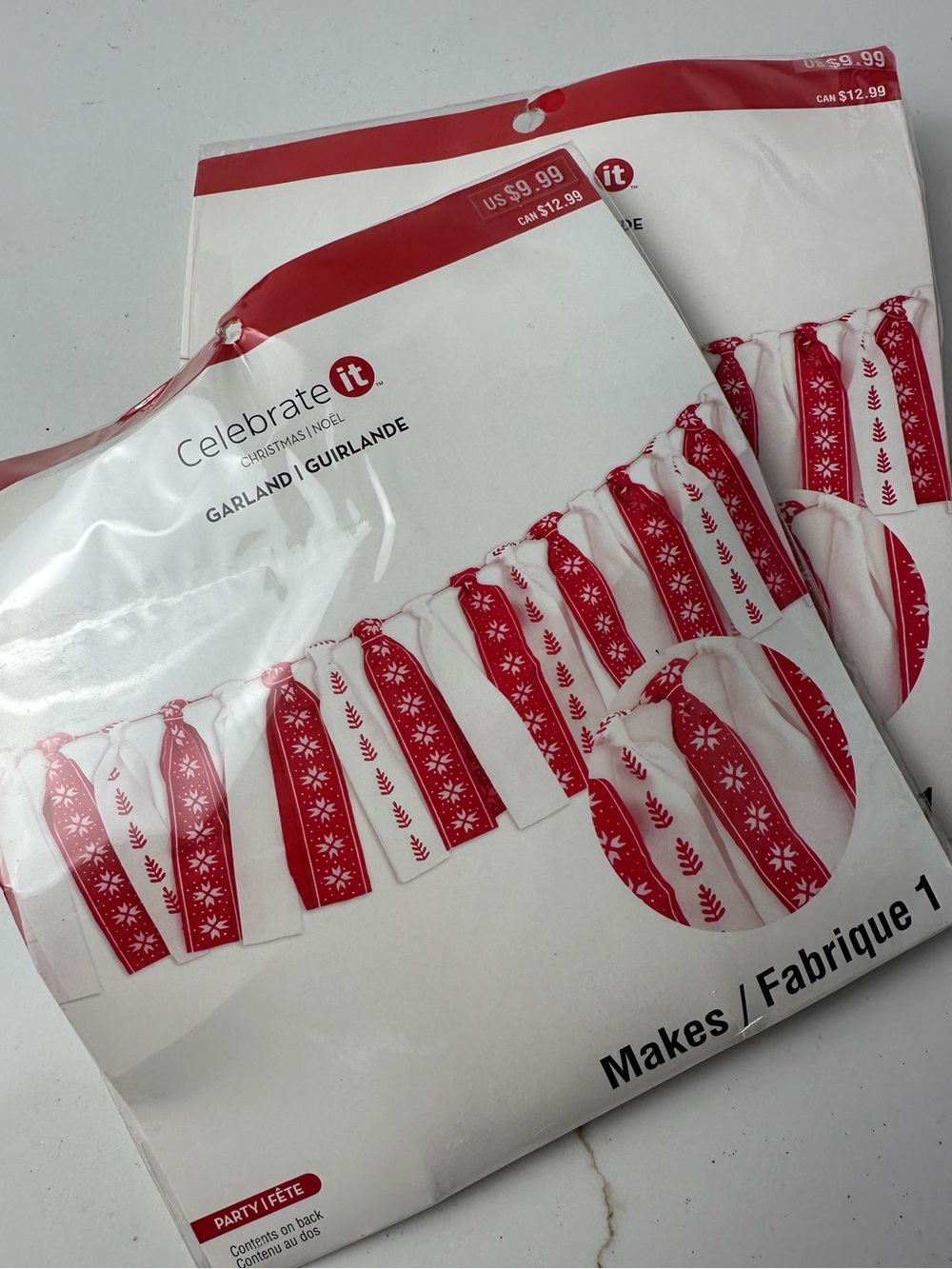 Celebrate It Red and White Holiday Garland NWT